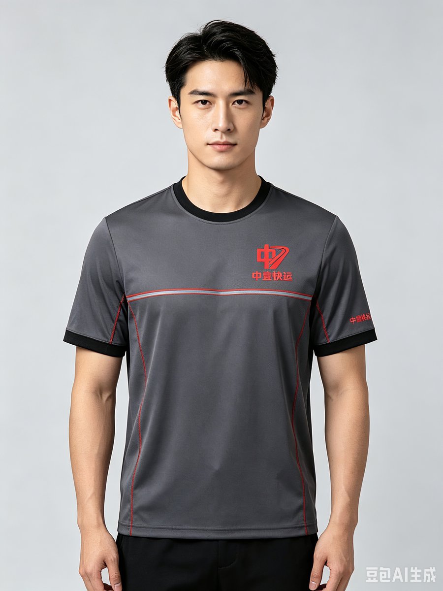 中壹快运司机形象 - 灰色工服中壹红LOGO - 持证上岗